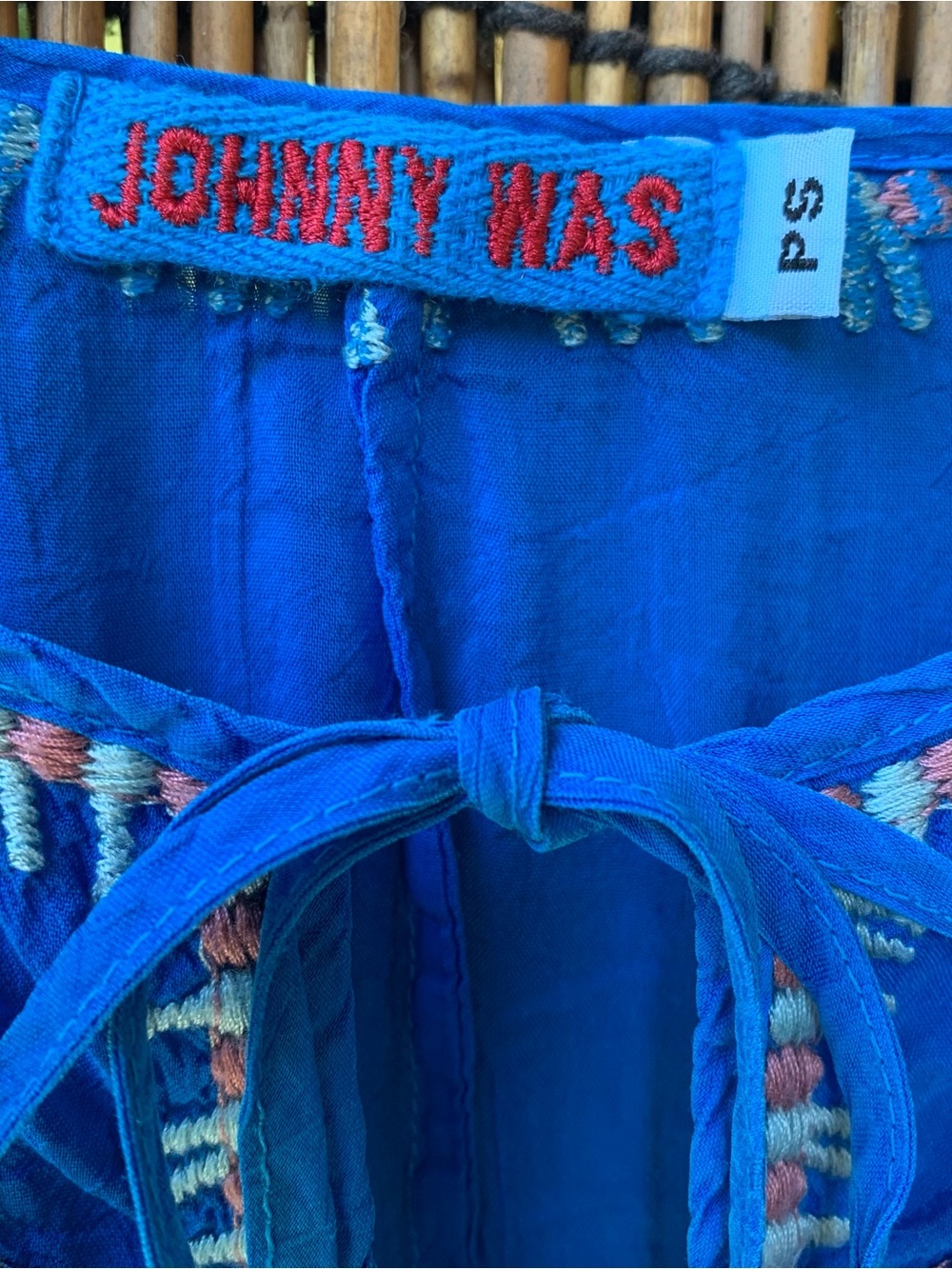 Johnny Was Blue  Embroidered Tunic Top/Blouse size PS - Picture 5 of 7